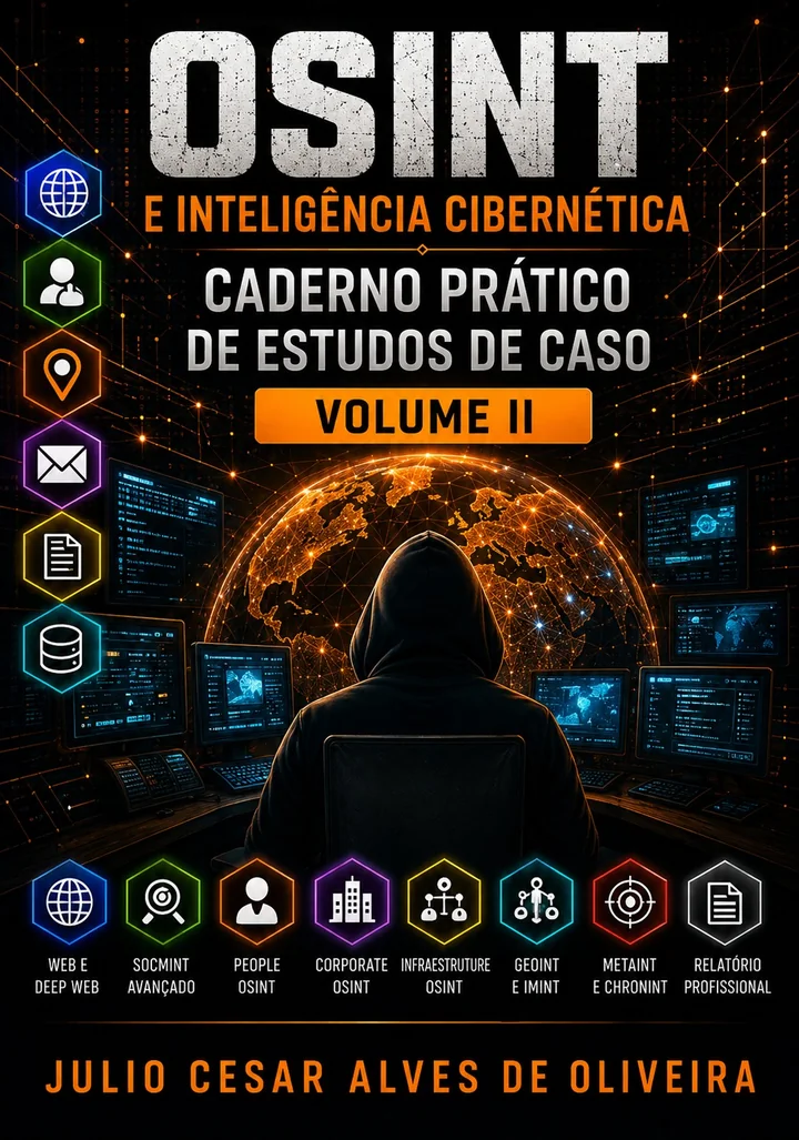 Capa do livro OSINT — Caderno Prático de Estudos de Caso — Volume II